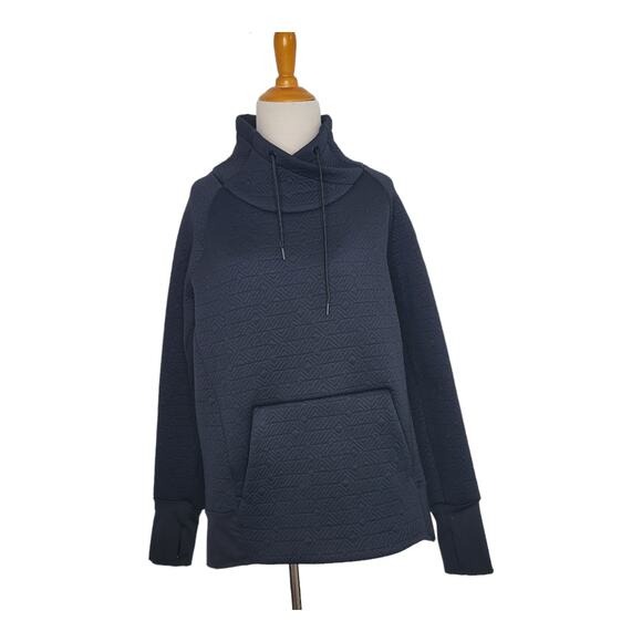 Athleta Jacquard Elevation Sweatshirt Pullover Black Funnel Neck Women Small - Picture 2 of 12